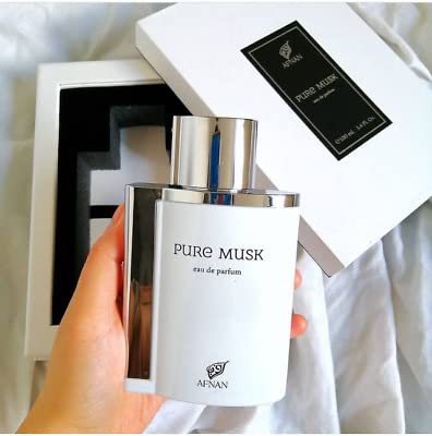 AFNAN Pure Musk – Eau de Parfum – Eleganter Unisex-Duft mit Moschus und floralen Noten – 100 ml