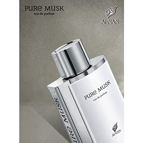 AFNAN Pure Musk – Eau de Parfum – Eleganter Unisex-Duft mit Moschus und floralen Noten – 100 ml