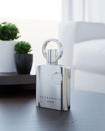 AFNAN Supremacy Silver – Eau de Parfum – Eleganter Herrenduft mit frischen, würzigen und holzigen Noten – 100 ml