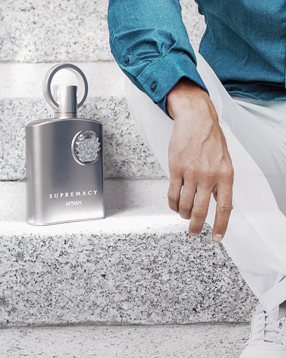 AFNAN Supremacy Silver – Eau de Parfum – Eleganter Herrenduft mit frischen, würzigen und holzigen Noten – 100 ml